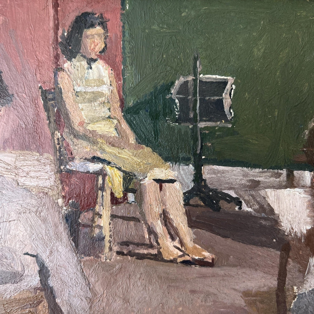 Woman in Yellow Oil Painting
