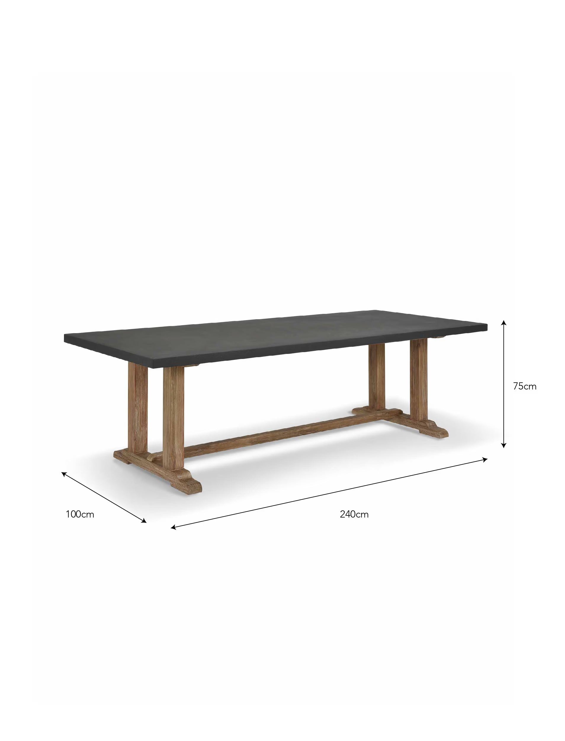 Burcot Dining Table Large Slate Grey