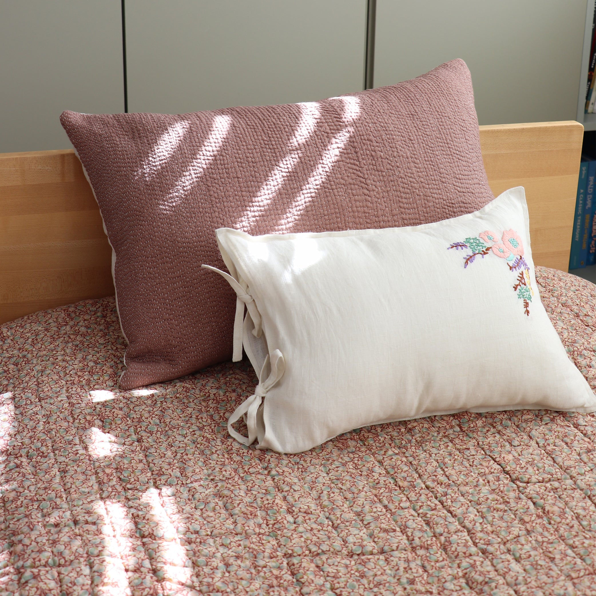 Kantha Cushion Cover - Vintage Rose