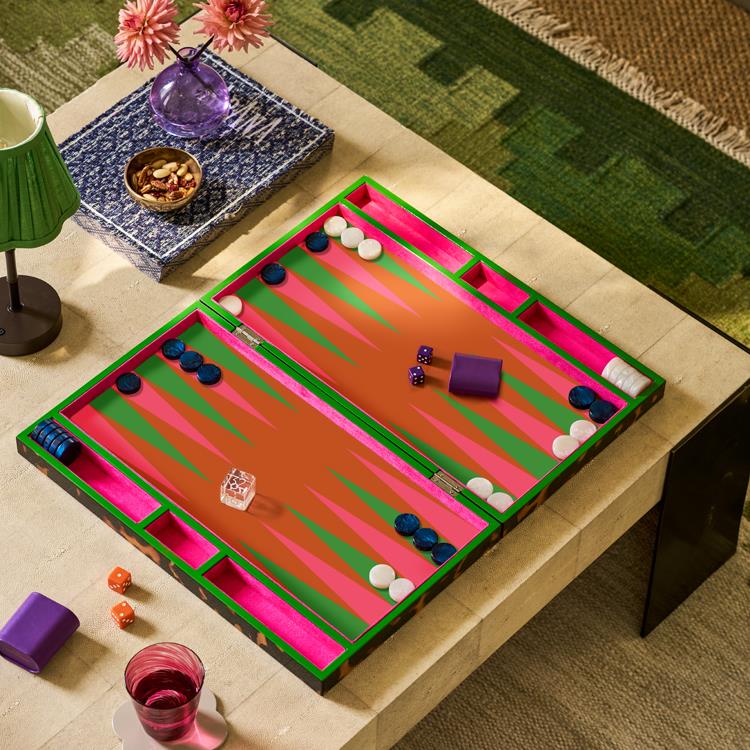Tortoiseshell Lacquer Backgammon Set