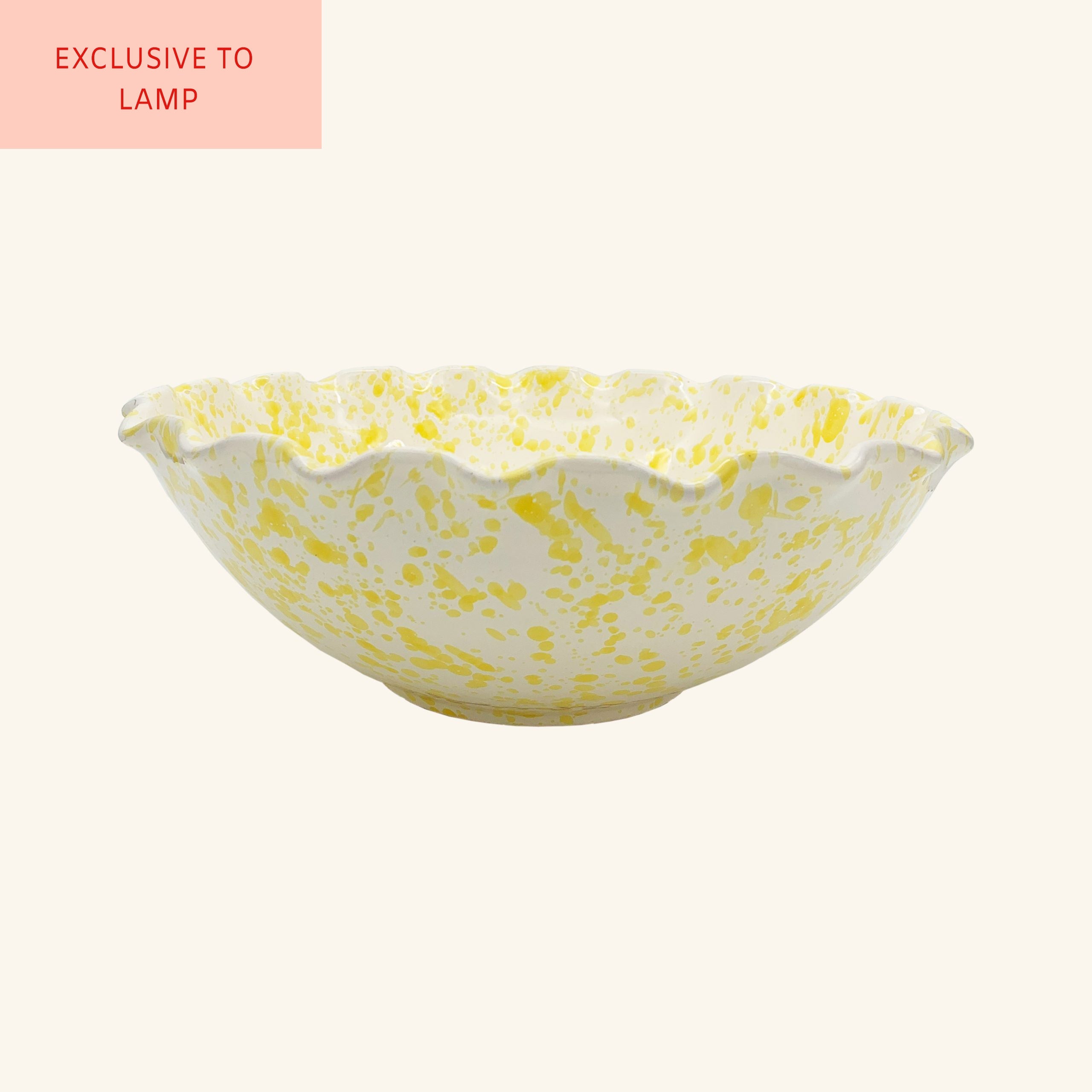Large Splatterware Wavy Bowl