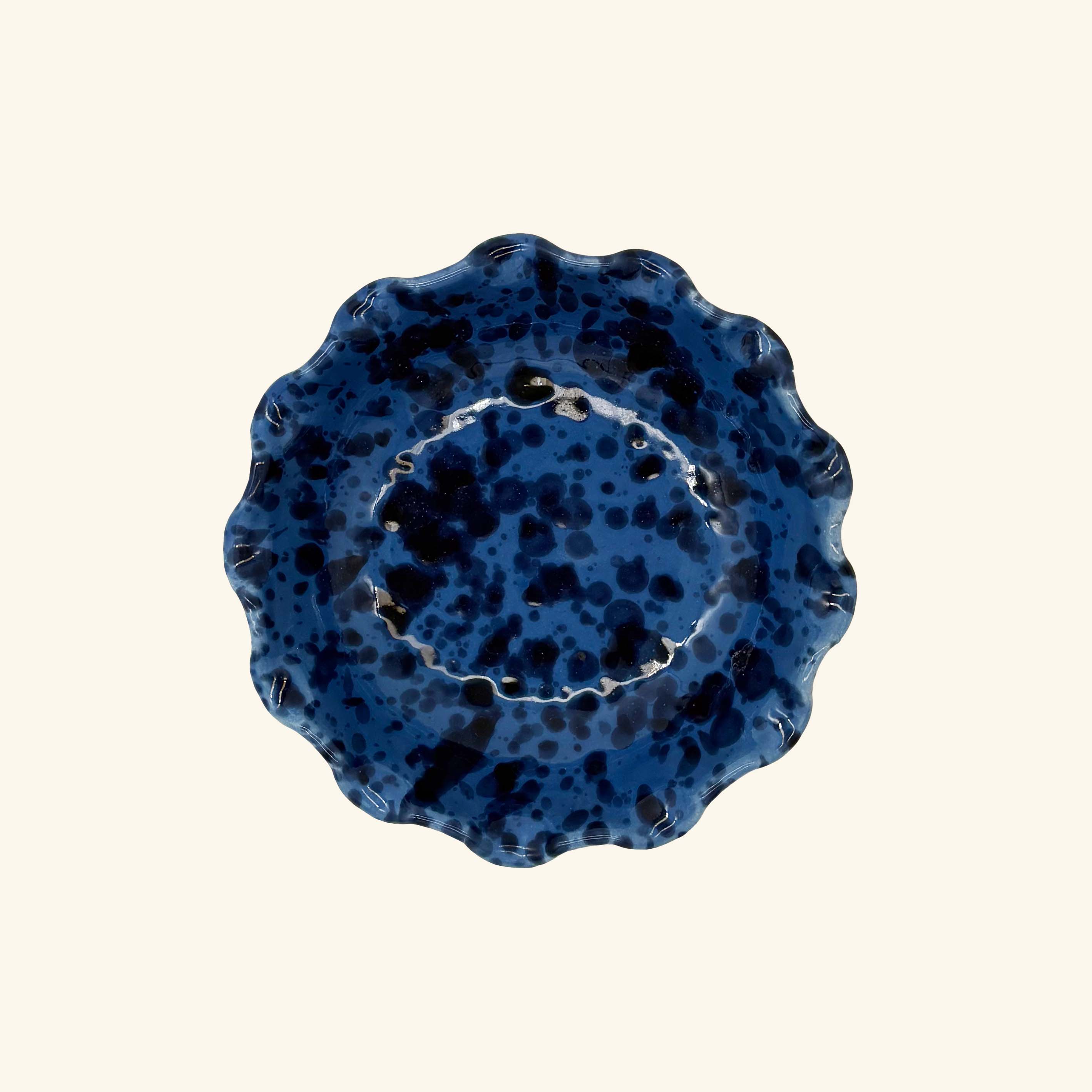 Shallow Scalloped Splatterware Bowl