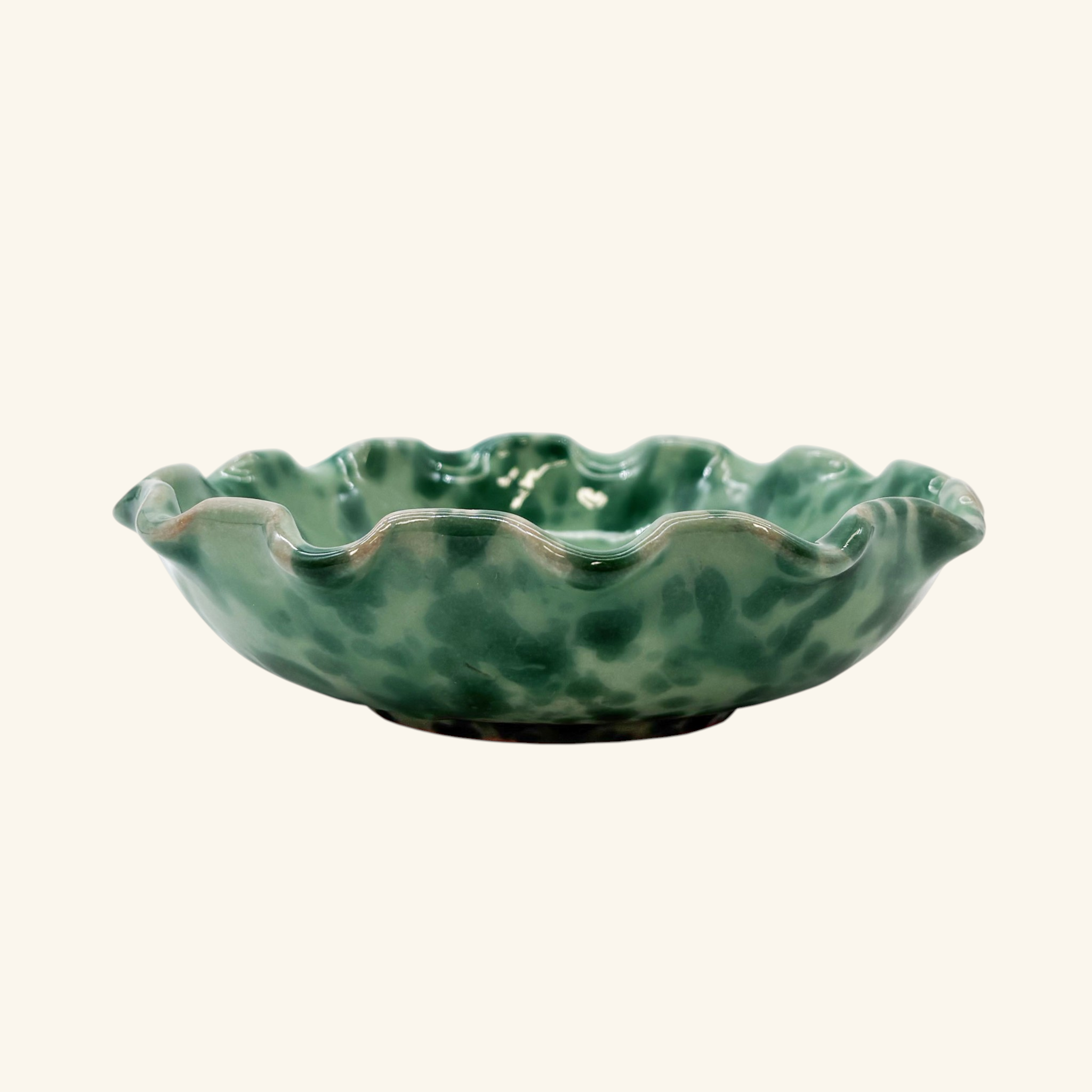Shallow Scalloped Splatterware Bowl