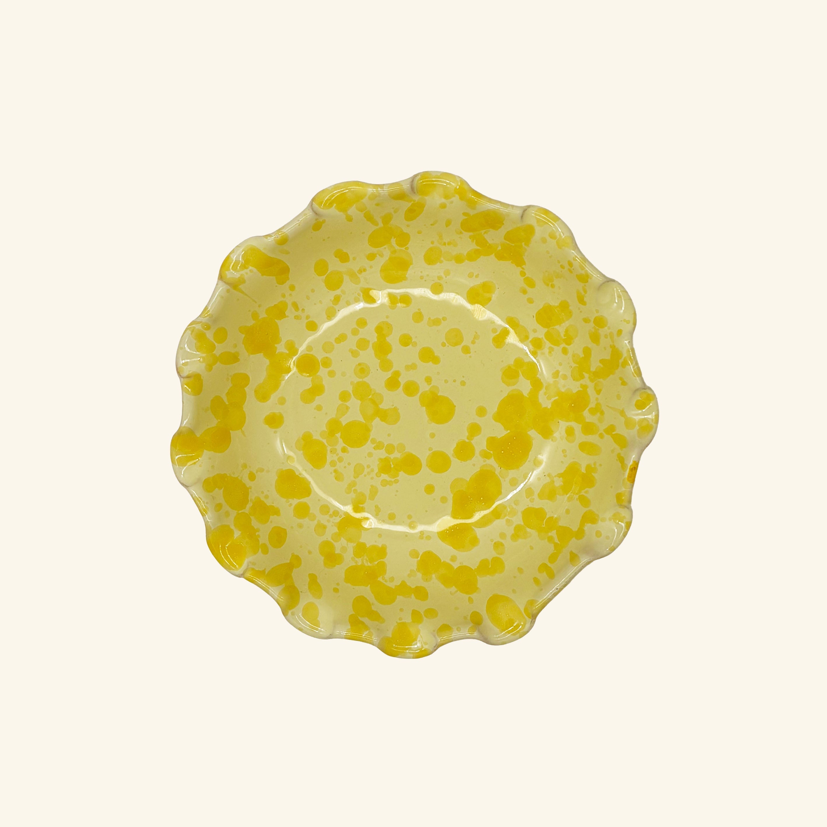 Shallow Scalloped Splatterware Bowl