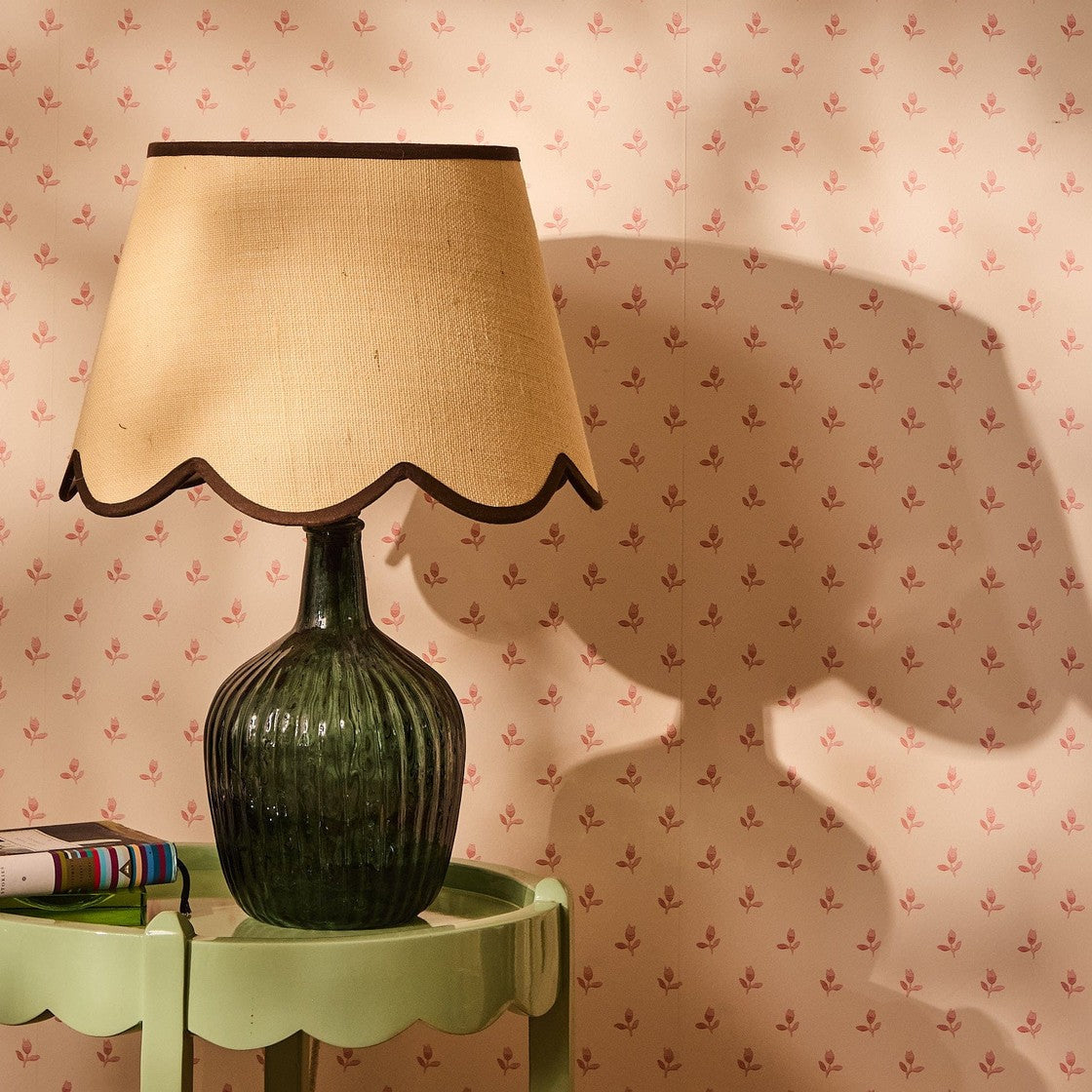 Chocolate Brown Jute Scallop Lampshade