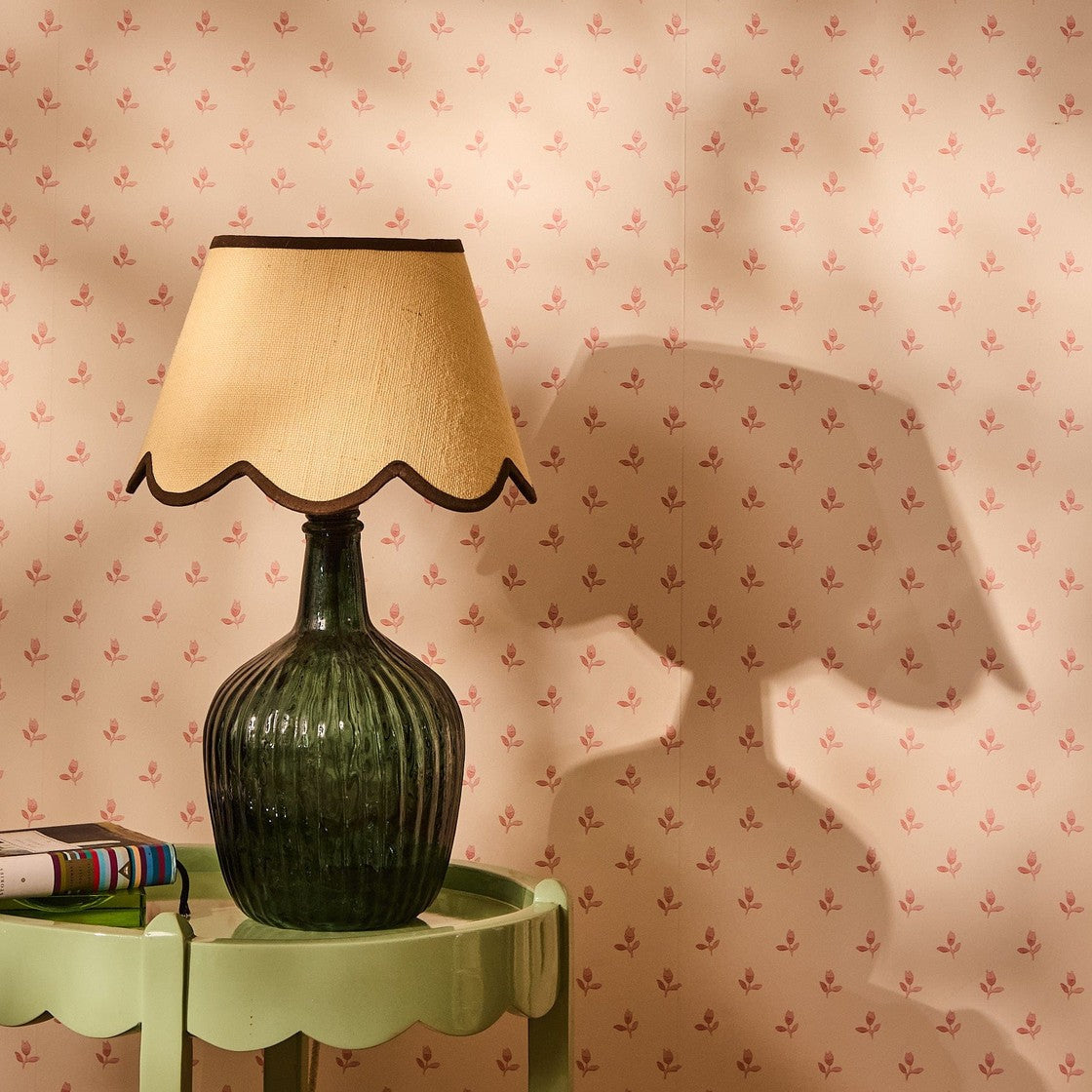 Chocolate Brown Jute Scallop Lampshade