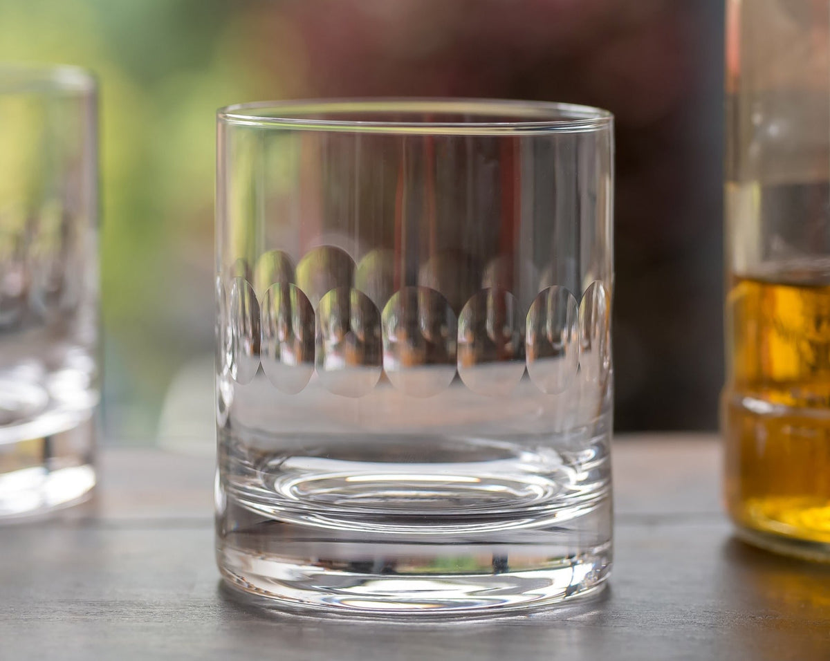 Crystal Whisky Glasses with Lens Design