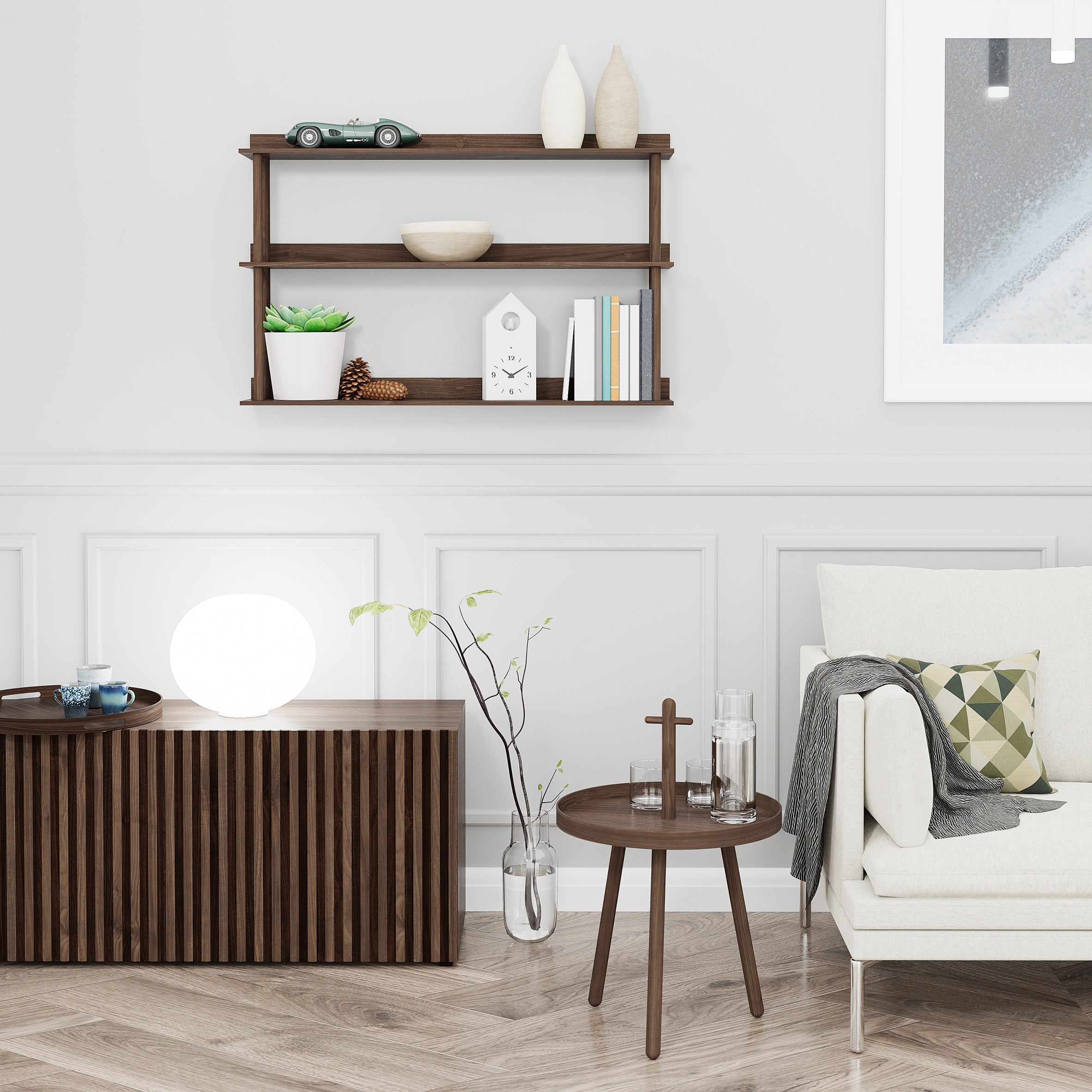 Platform 3 Wall Shelf - Walnut