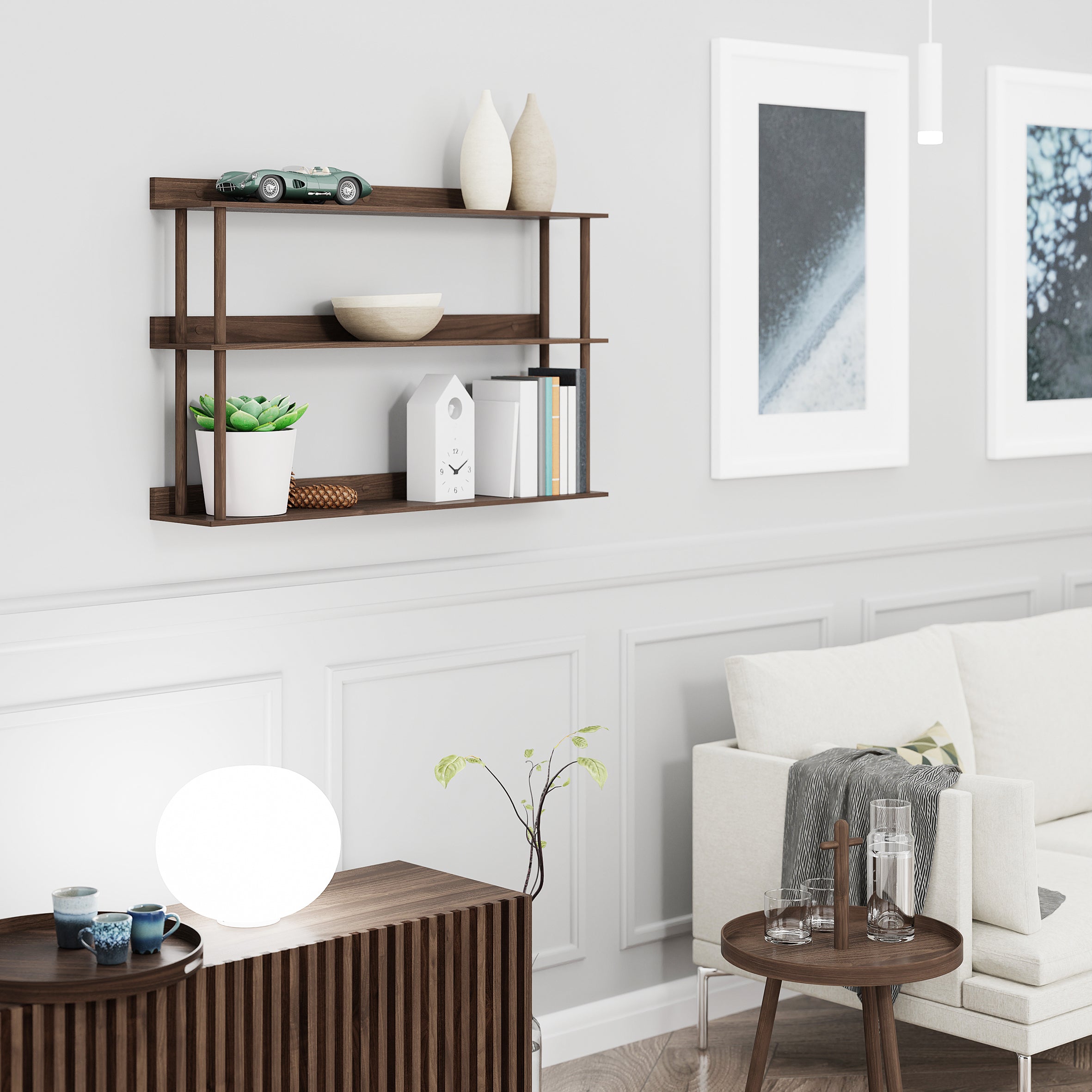 Platform 3 Wall Shelf - Walnut