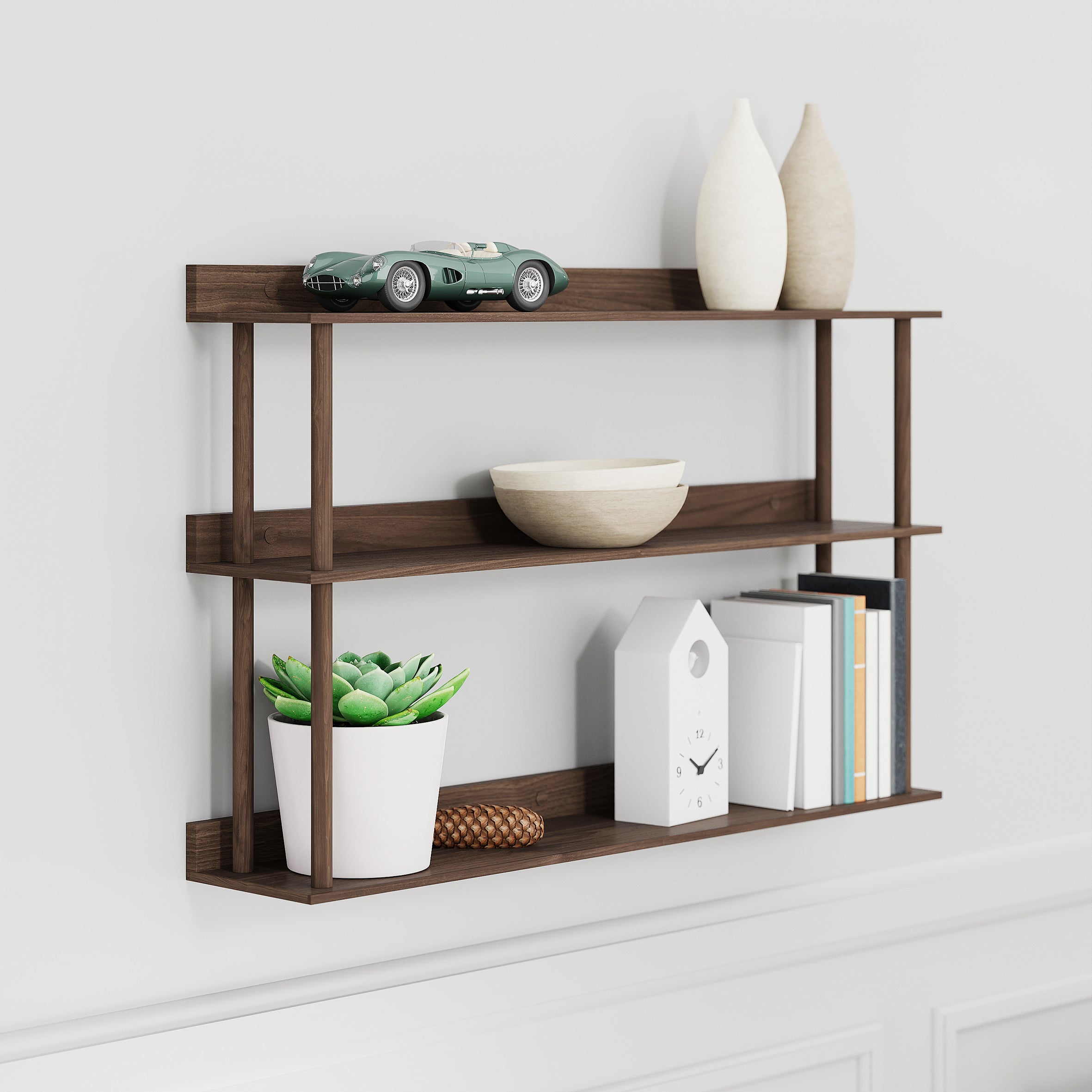 Platform 3 Wall Shelf - Walnut