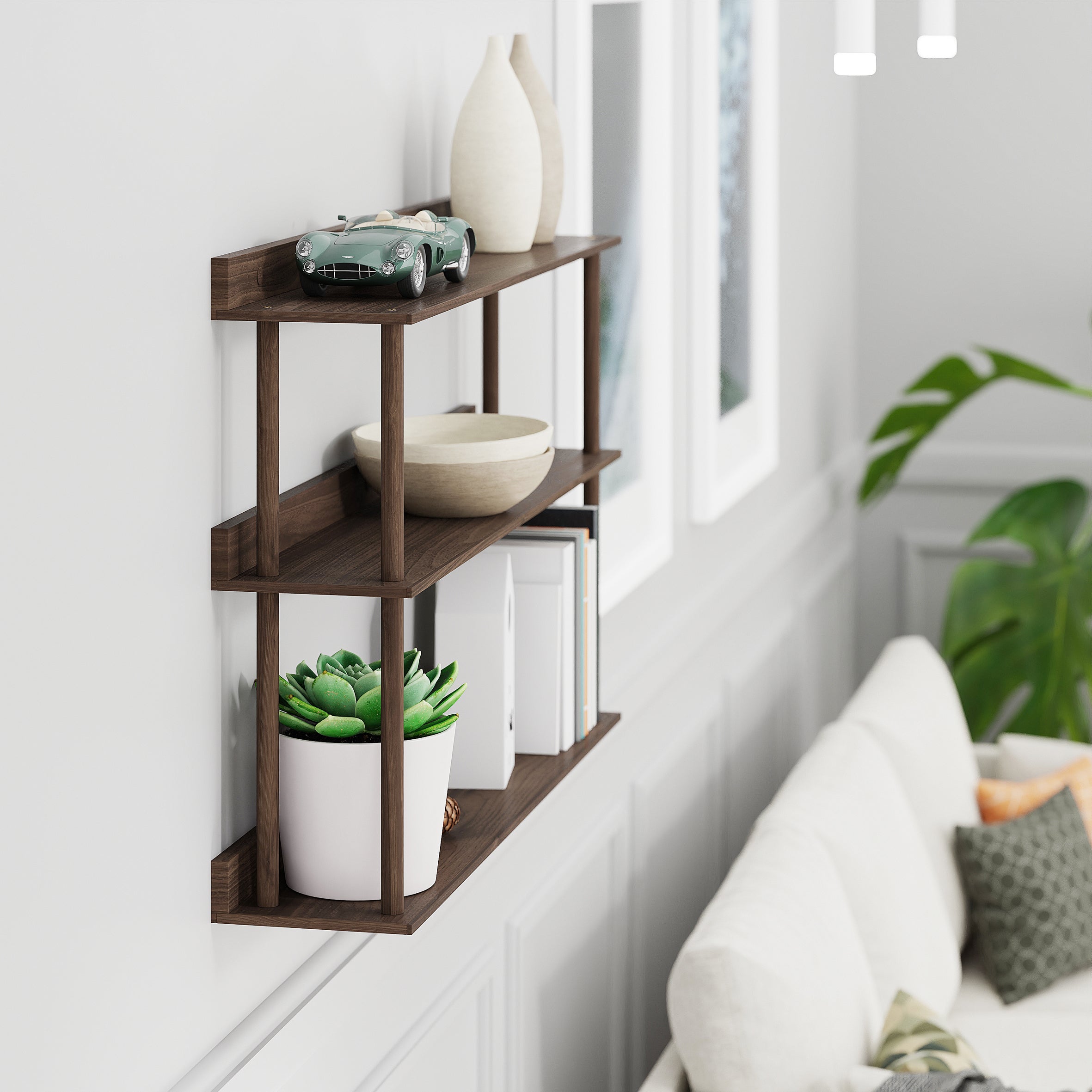Platform 3 Wall Shelf - Walnut