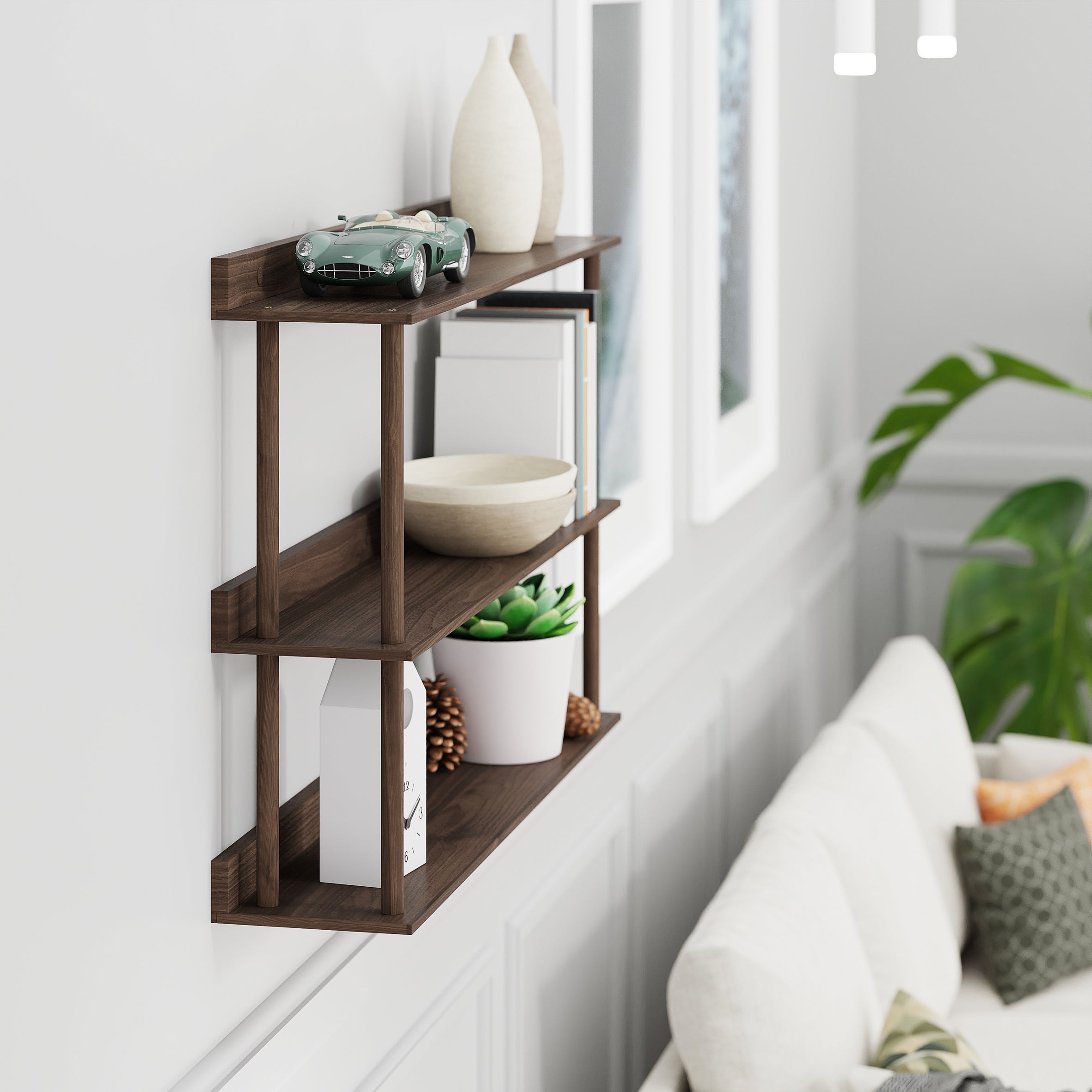 Platform 3 Wall Shelf - Walnut