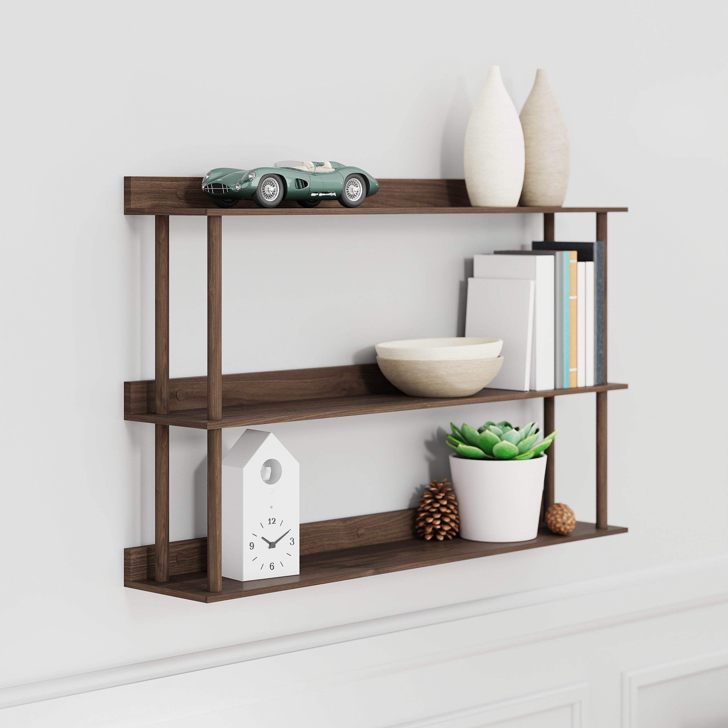 Platform 3 Wall Shelf - Walnut