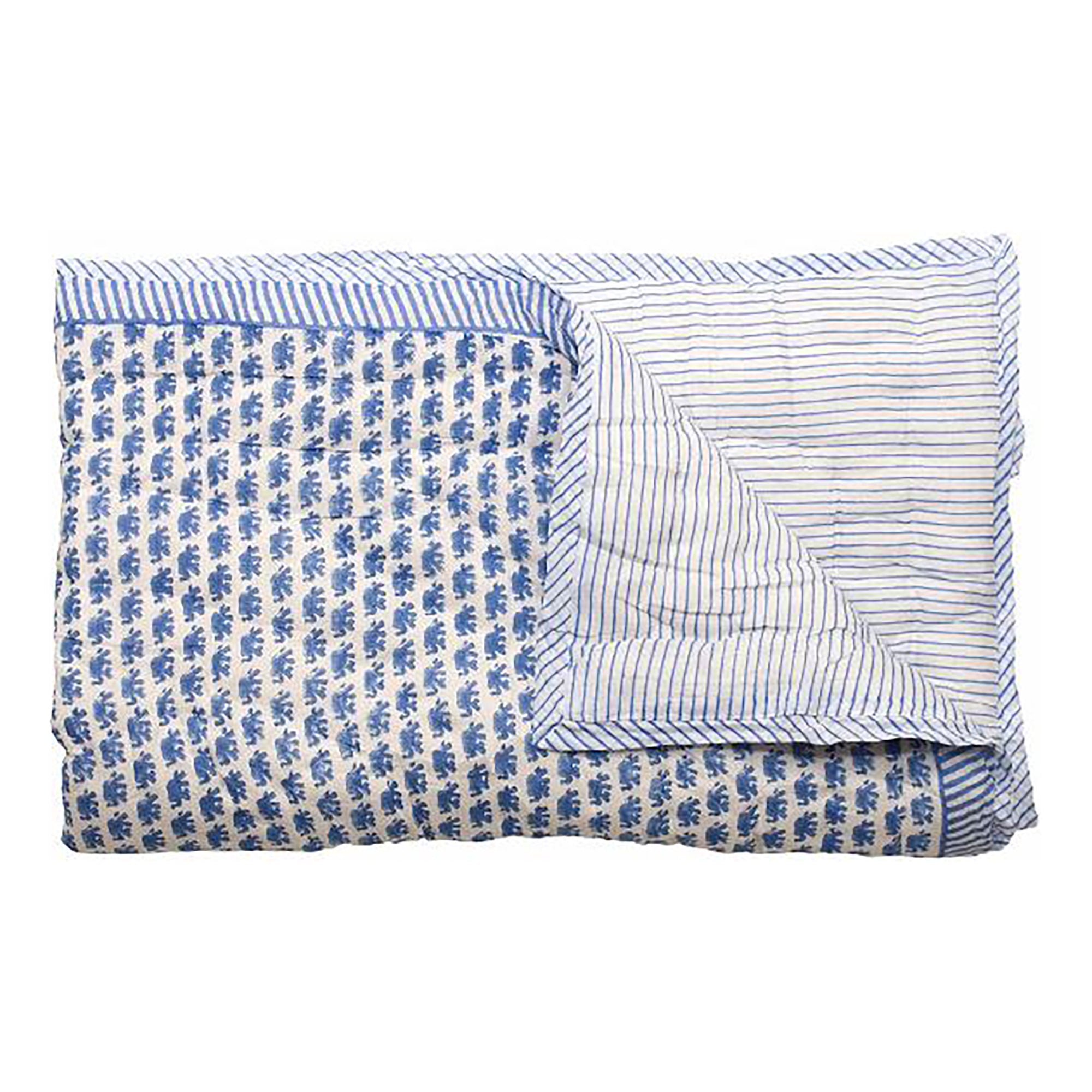Blue Elephant Cotton Quilt
