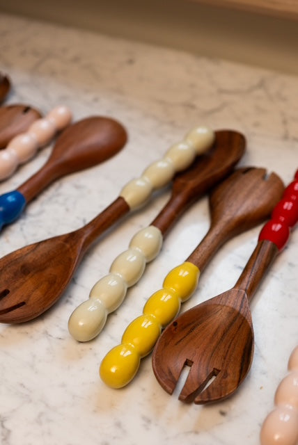 Bobbin Salad Servers | Sunshine Yellow