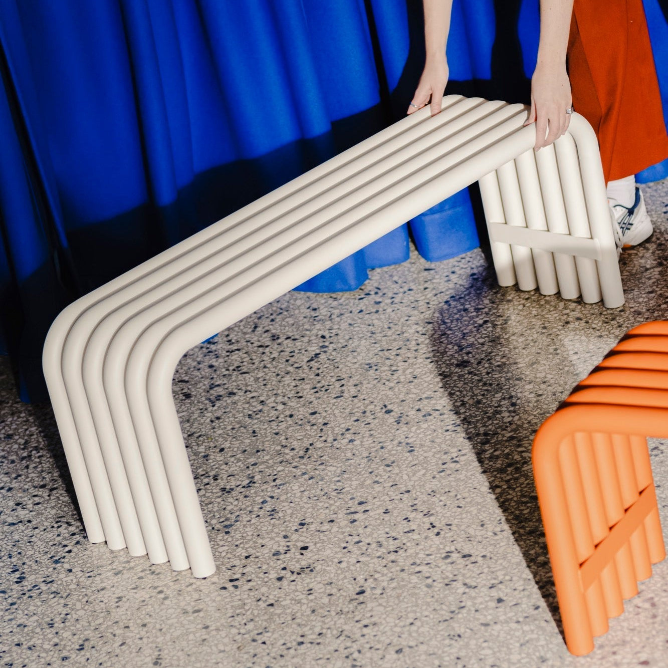 Nokk Steel Bench | Beige