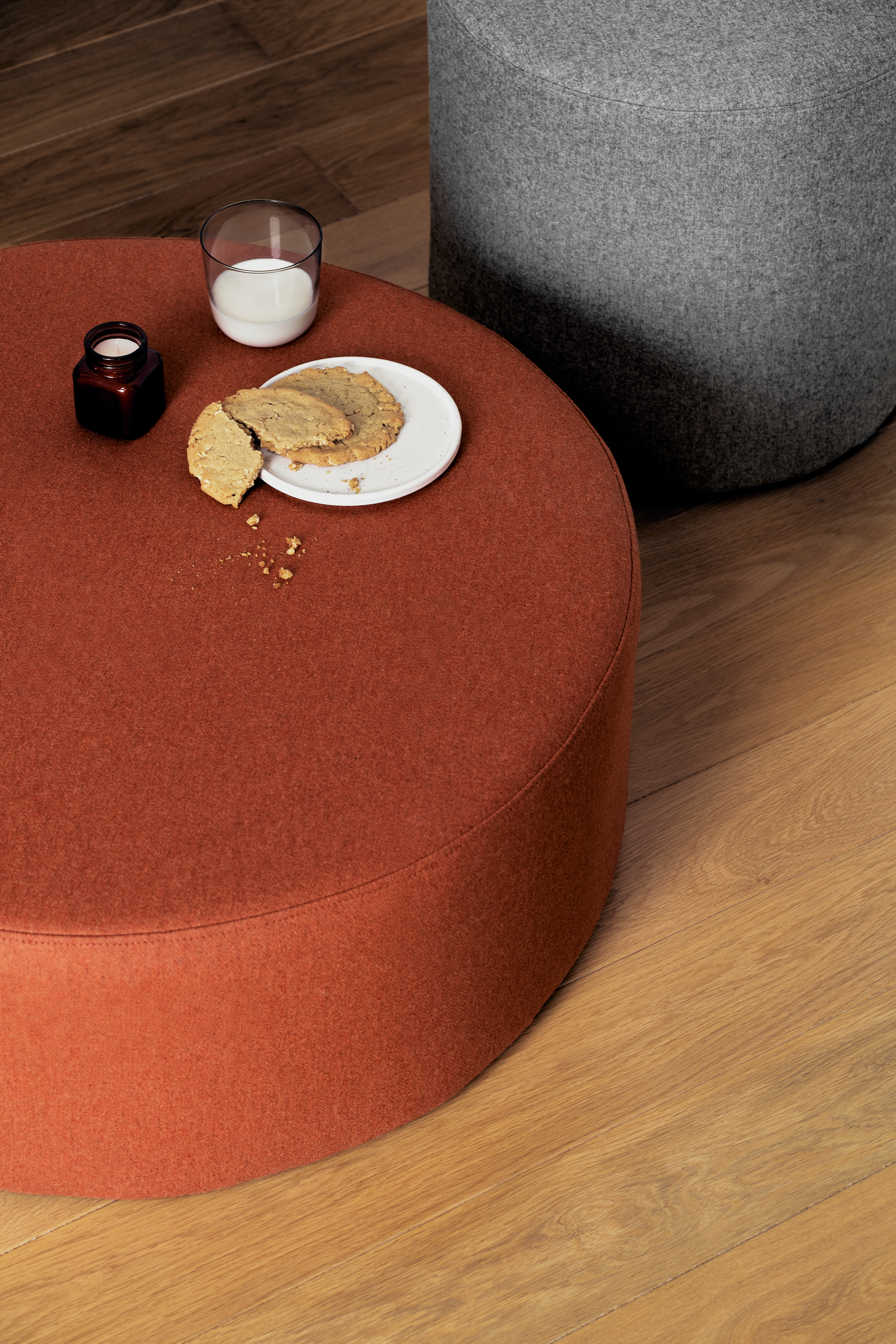 Folk Wide Pouf | Green