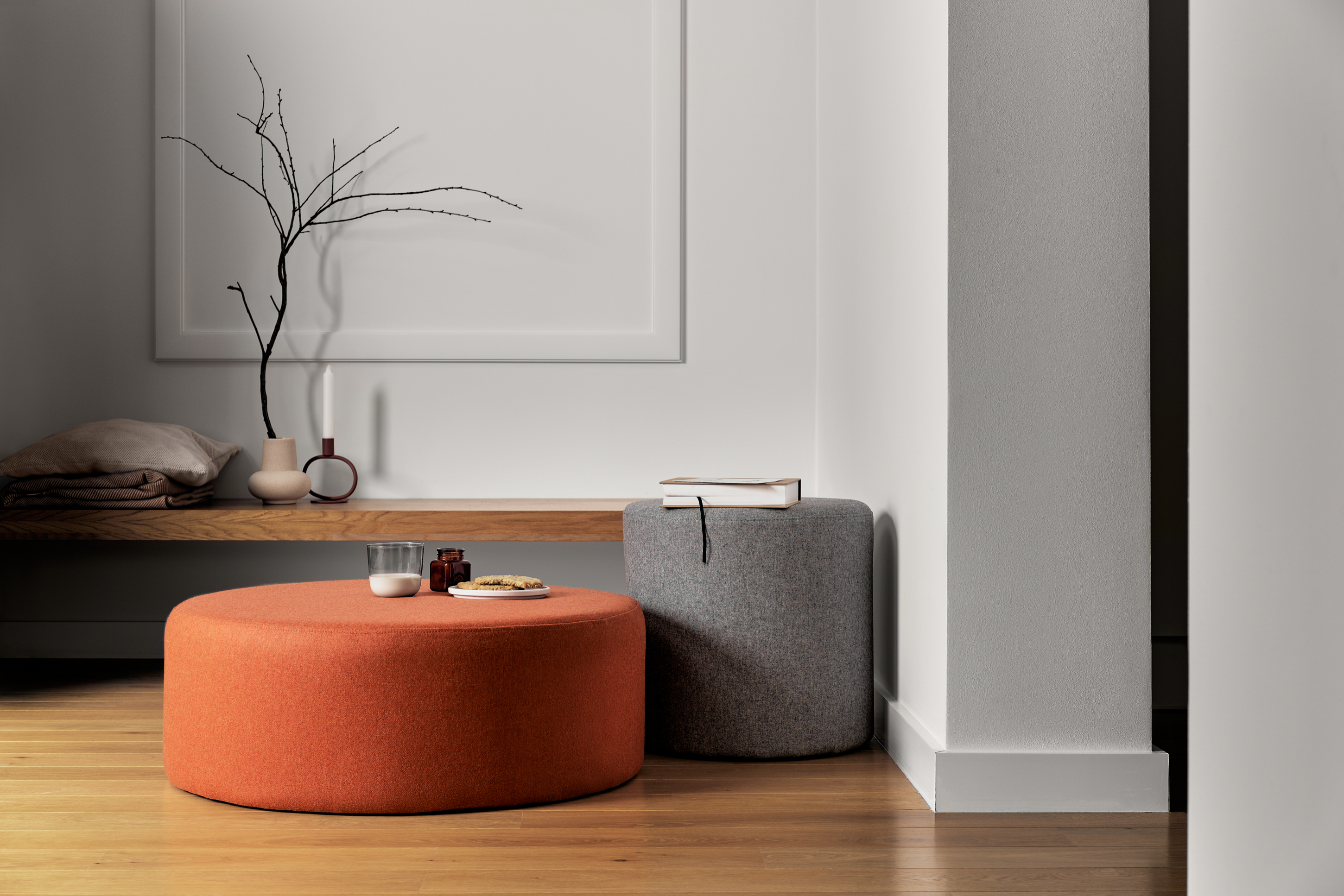 Folk Wide Pouf | Green