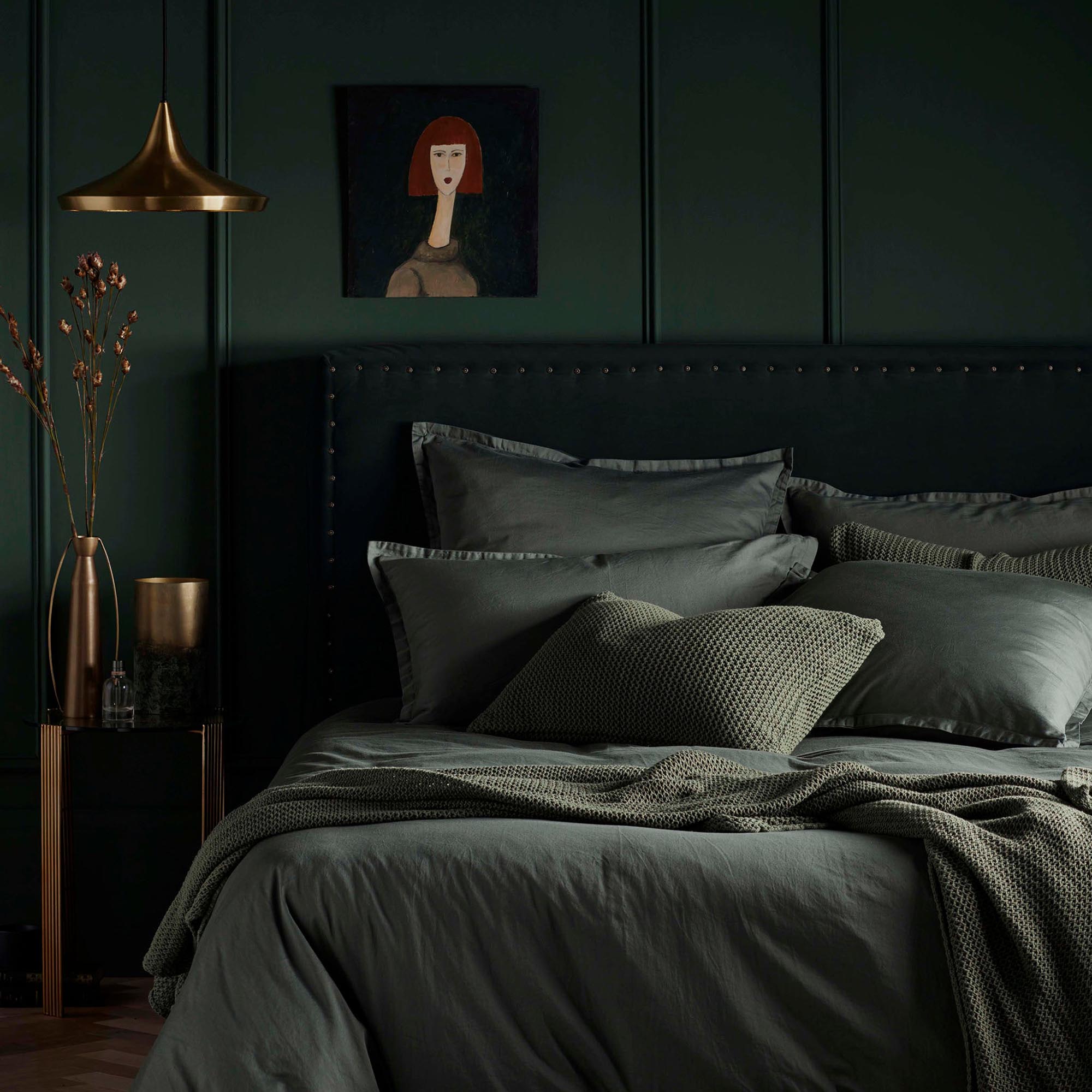 Super Soft 100% Cotton Duvet Cover | Olive Green