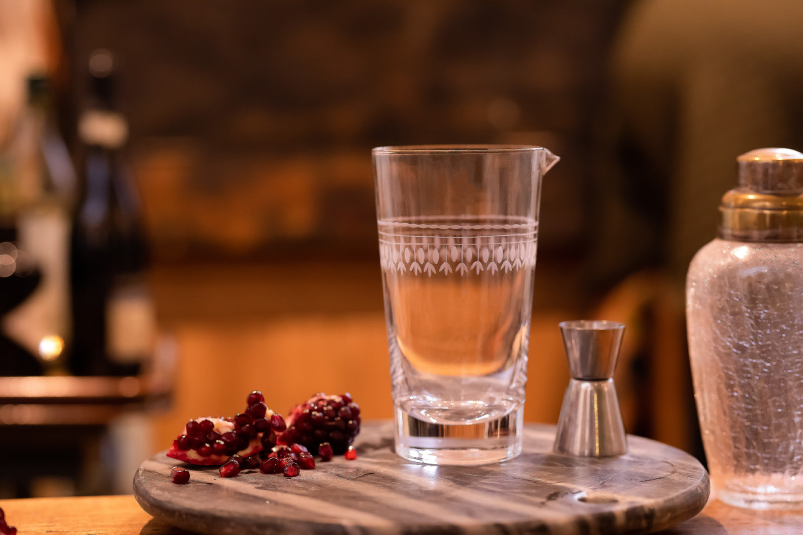 Cocktail Mixing Glass | Engraved Ovals