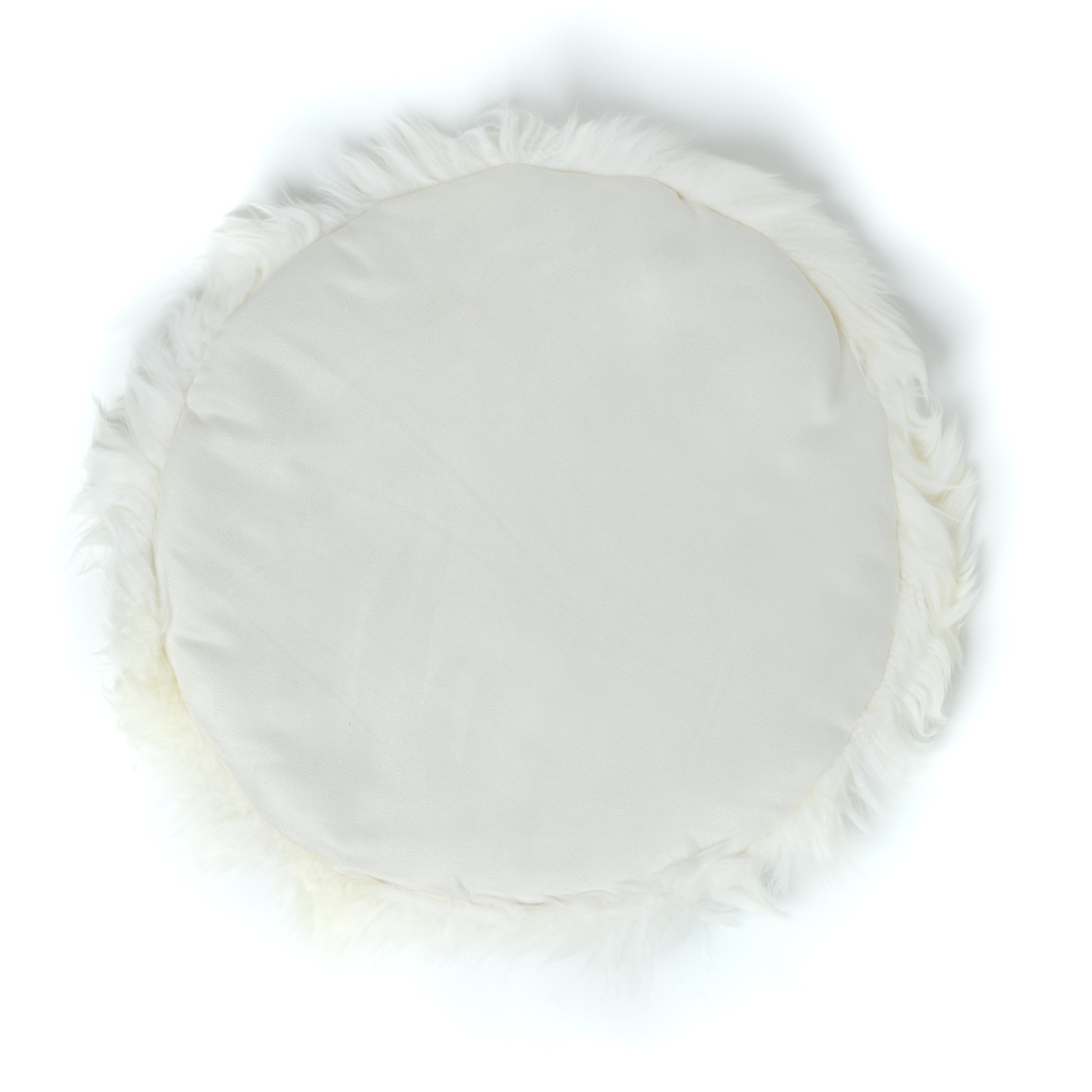 Circular Sheepskin Seat Pad - Pure White