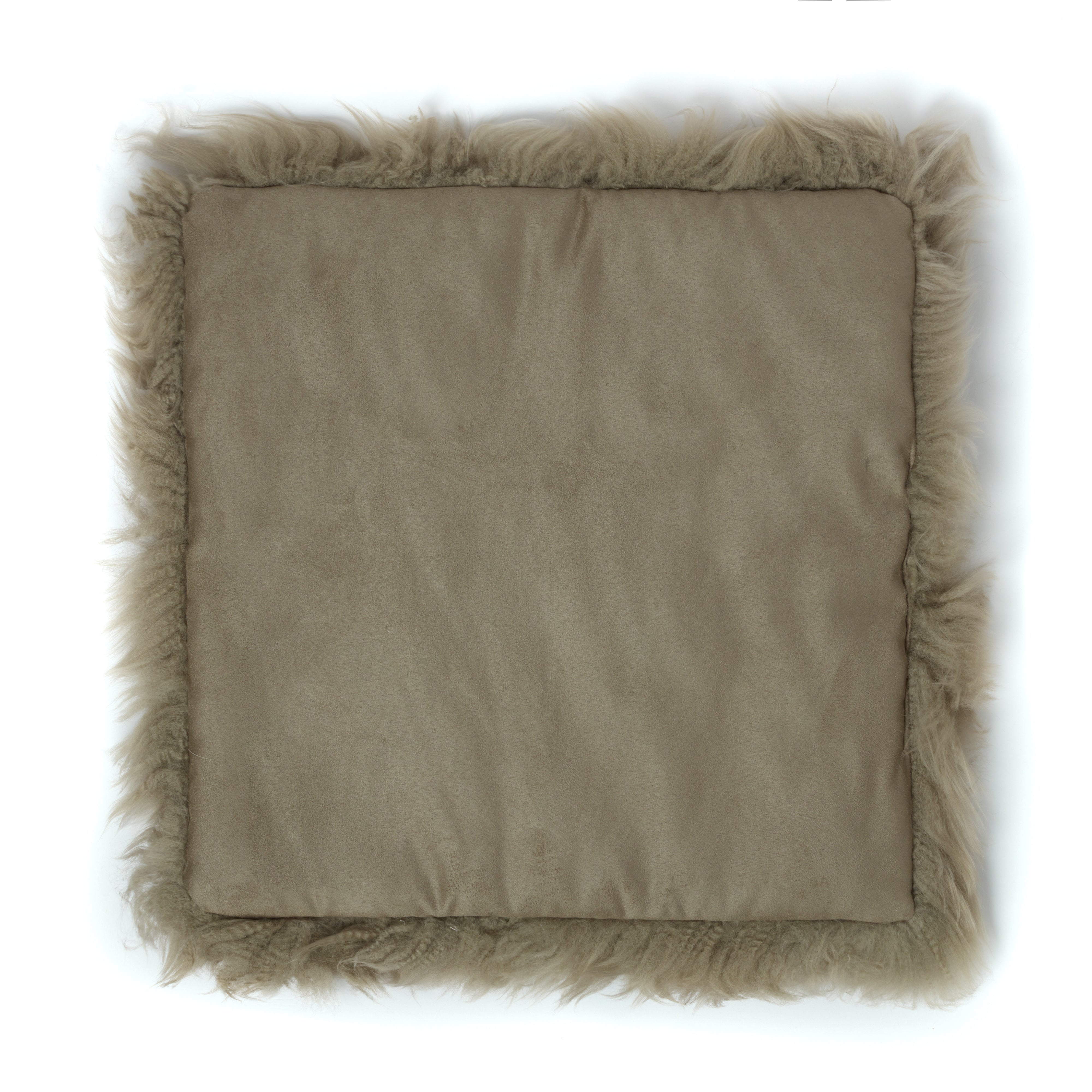 Square Sheepskin Seat Pad - Taupe
