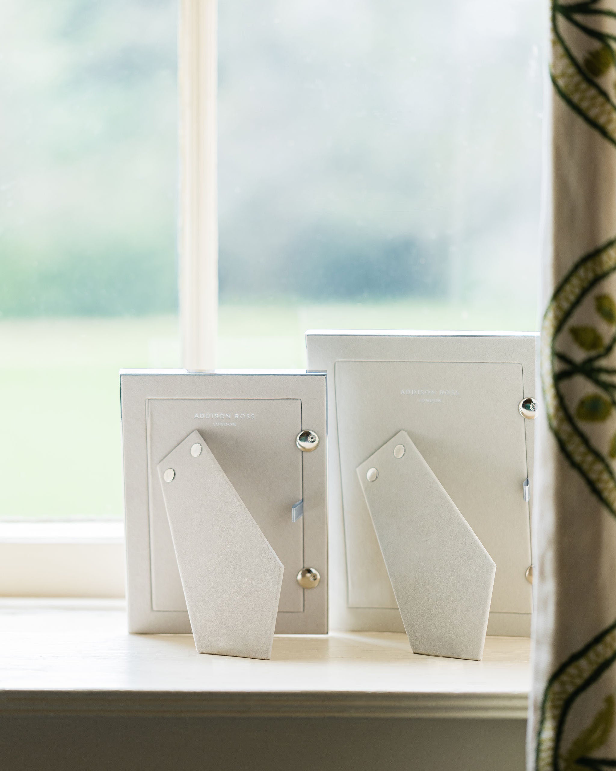 Periwinkle Blue Enamel & Silver Frame