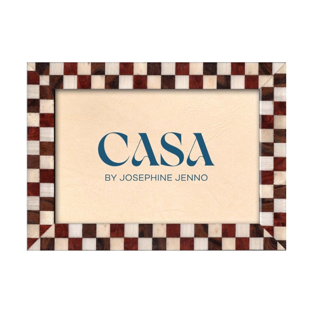 Rustic Brown Checkered Photo Frame