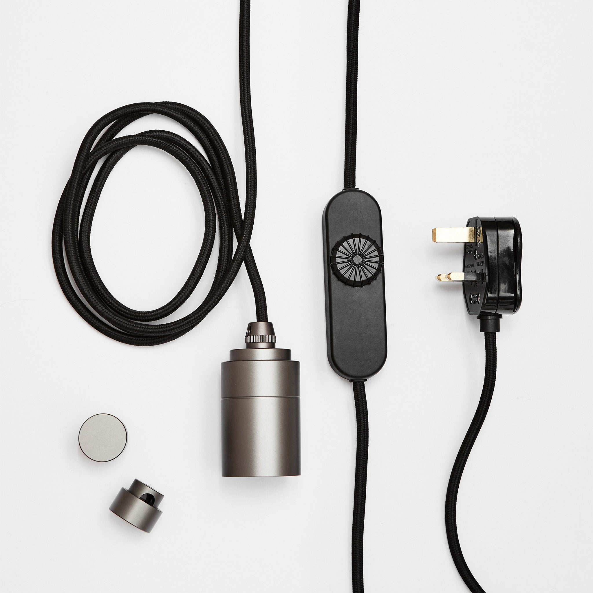 Oval Dim-to-Warm Plug-In Pendant in Graphite