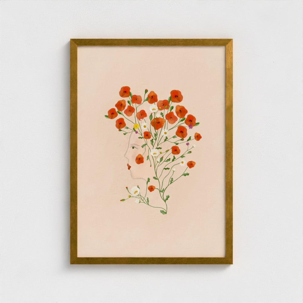 From the Poppies she bloomed Art Print