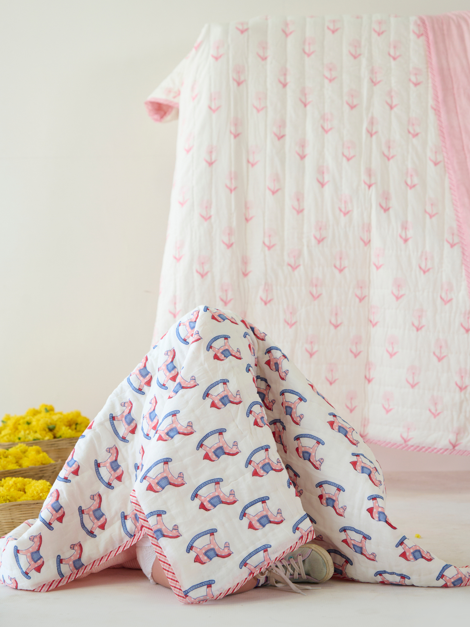 Large Rocking Horse Cot / Toddler Quilt