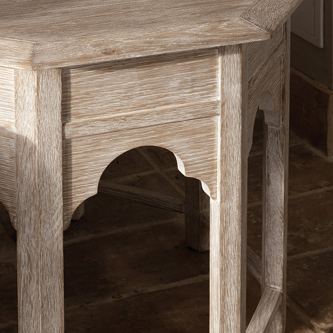 Tanjina Venetian White Oak Side Table