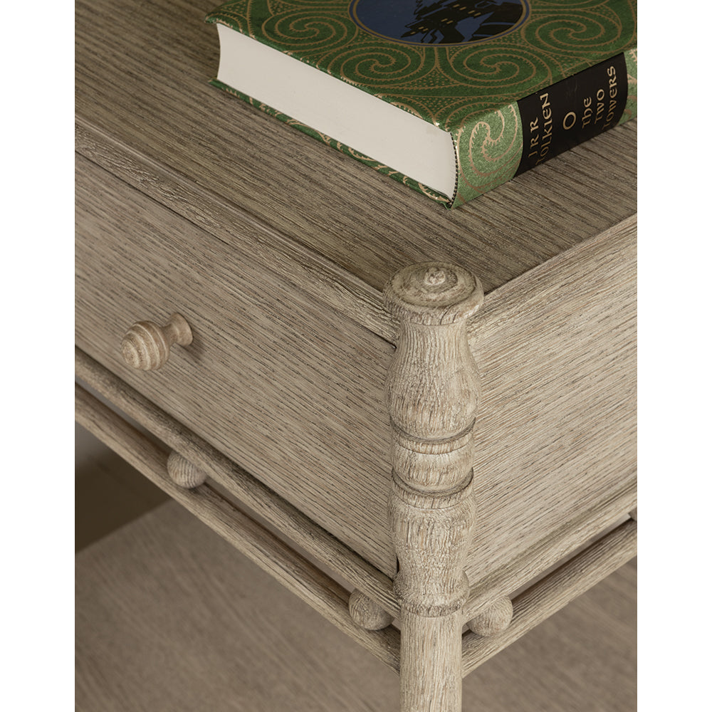Morris Greyed Oak Bedside Table