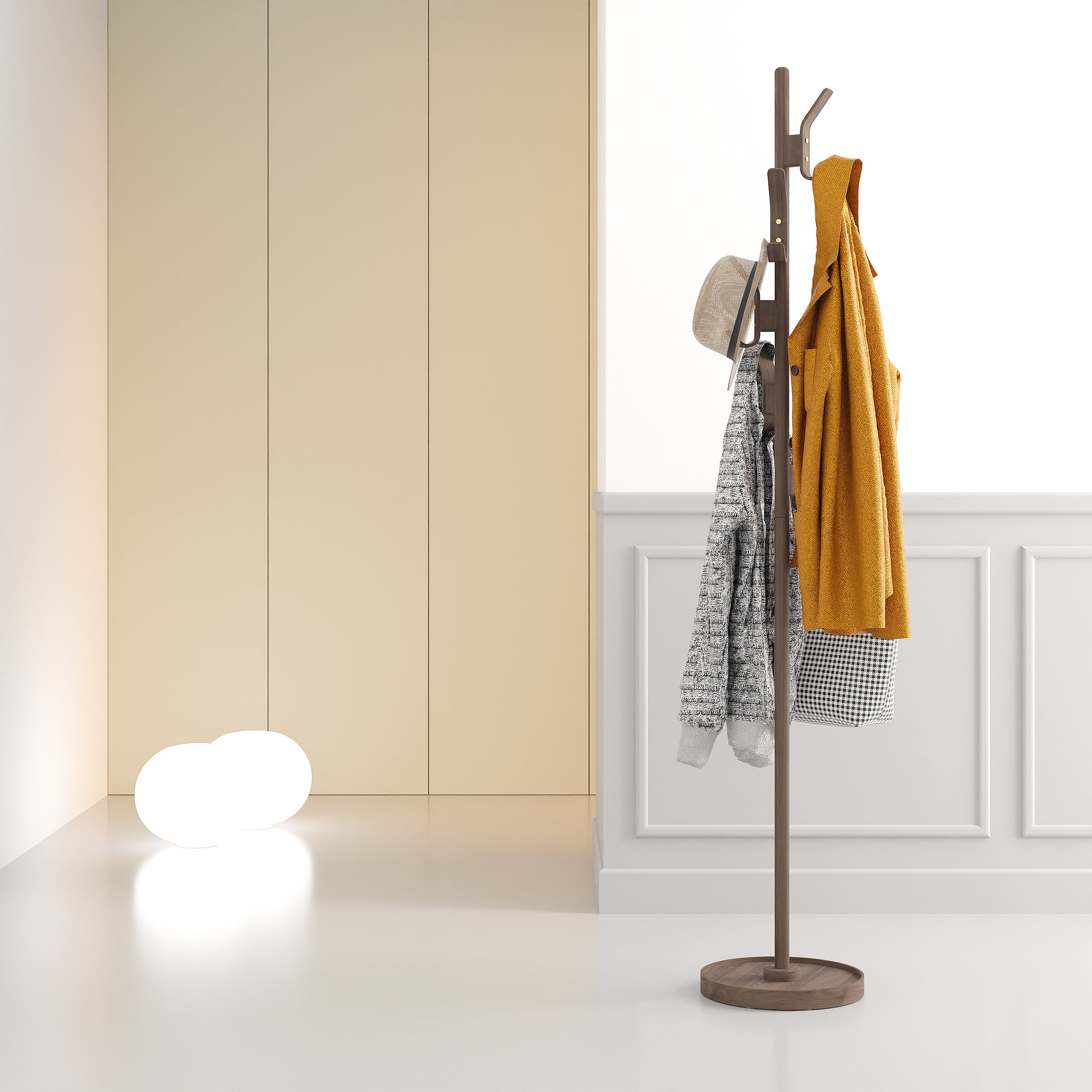 Right Hook Coat Stand - Walnut