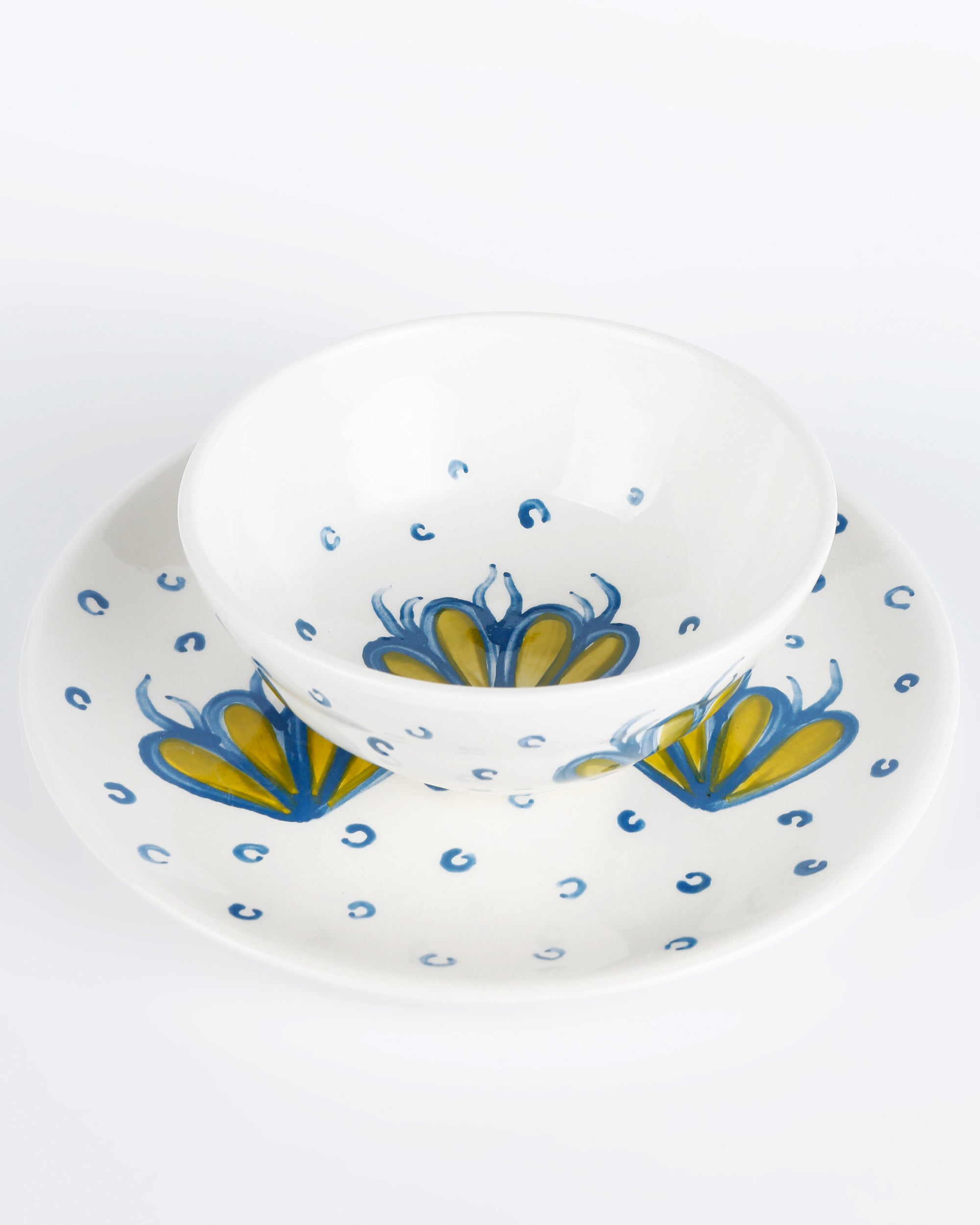 Blue corals & bubbles plate