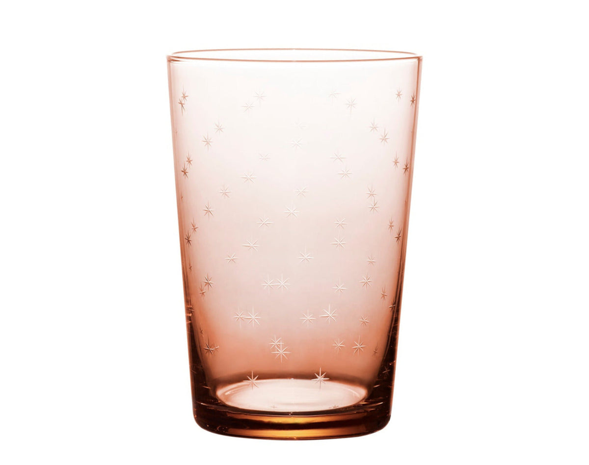 four rose crystal tumblers with stars design
