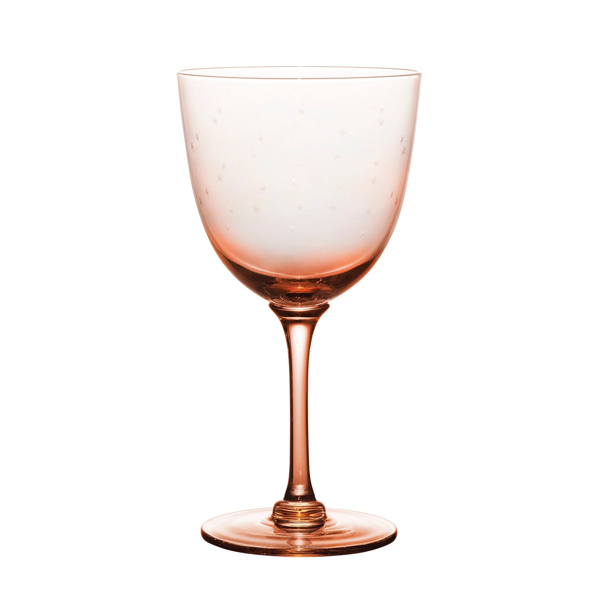 four rose crystal wine glasses with stars design