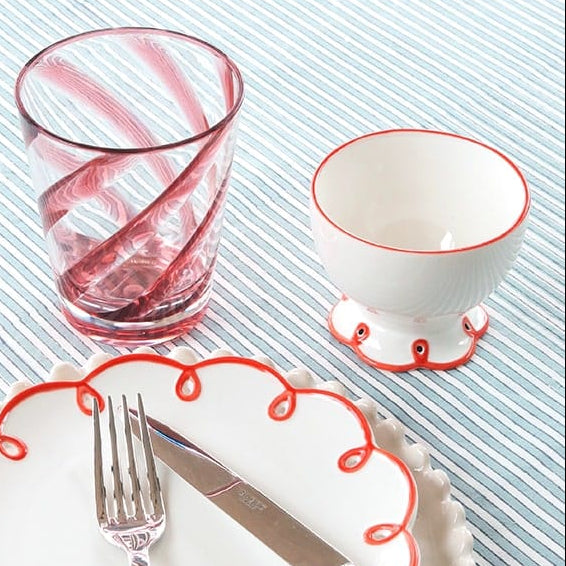 Rosy Red Scalloped Nibbles Bowl | Set of 4