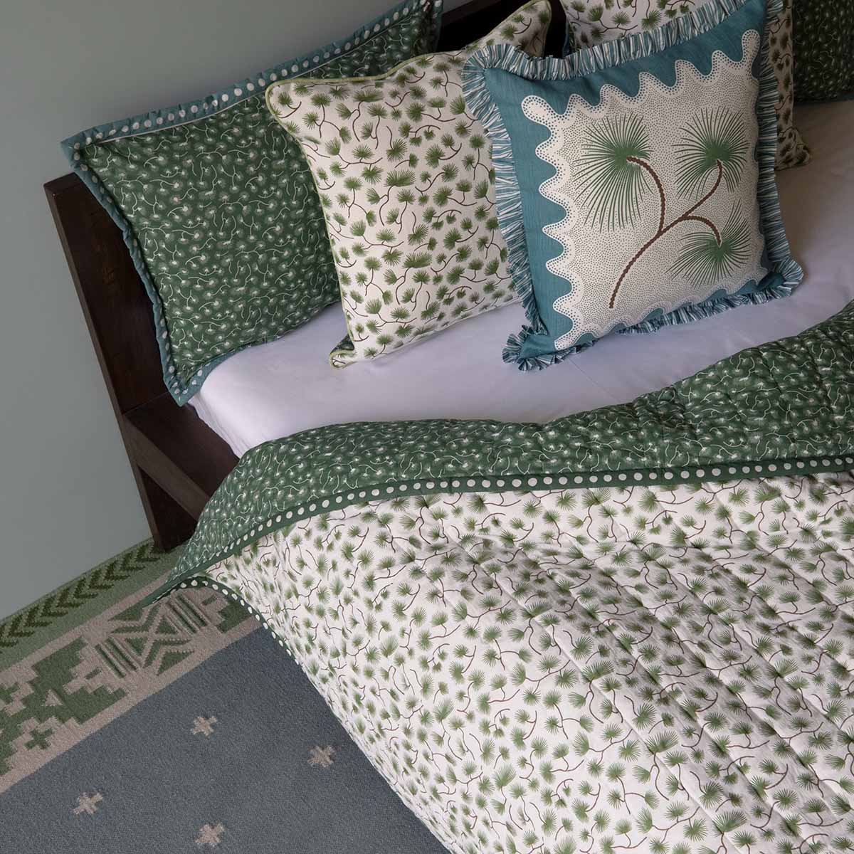 Green Pine Cushion Cover