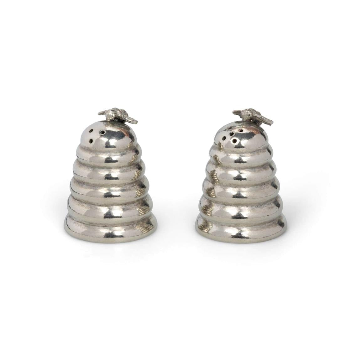 Pewter Bee Hive Harvest Salt and Pepper Shaker Ser