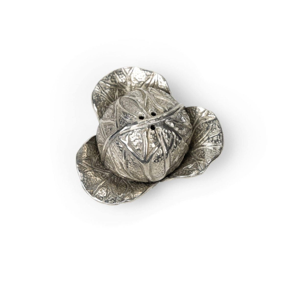 Pewter Cabbage Salt and Pepper Shaker Set