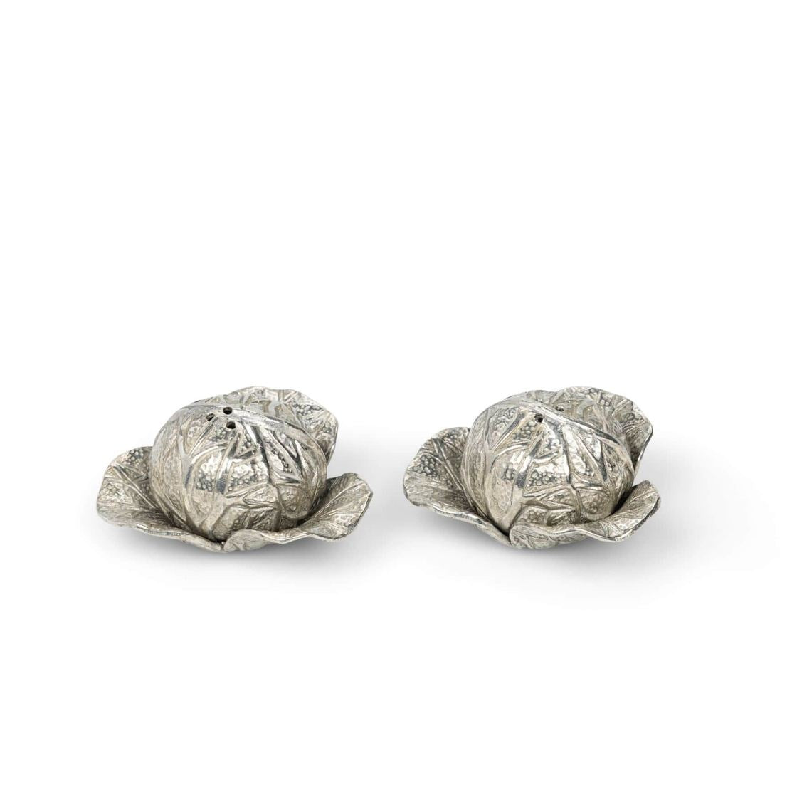 Pewter Cabbage Salt and Pepper Shaker Set