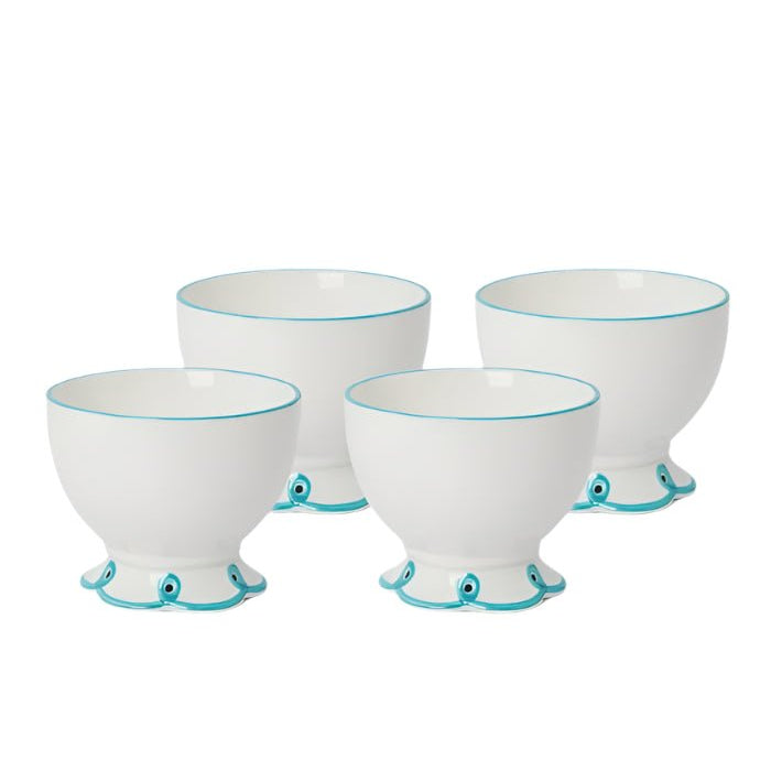 Sky Blue Scalloped Nibbles Bowl | Set of 4