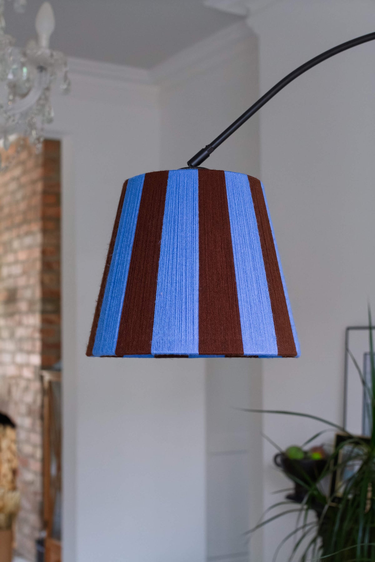 Blueberry & Cocoa Striped Yarn Drum Lampshade