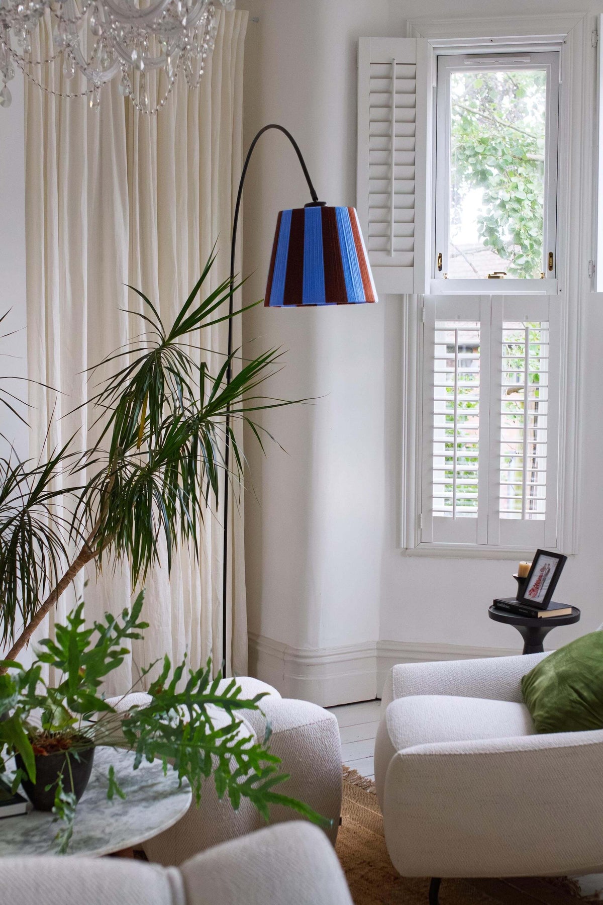Blueberry & Cocoa Striped Yarn Drum Lampshade