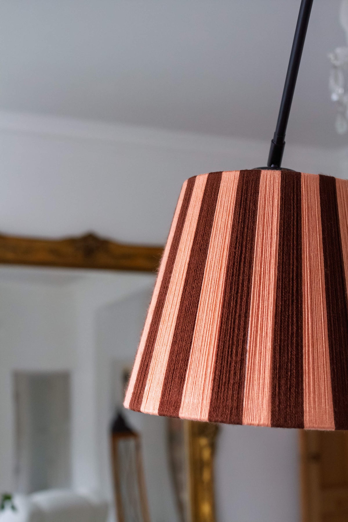 Cocoa & Plaster Pink Striped Yarn Drum Lampshade