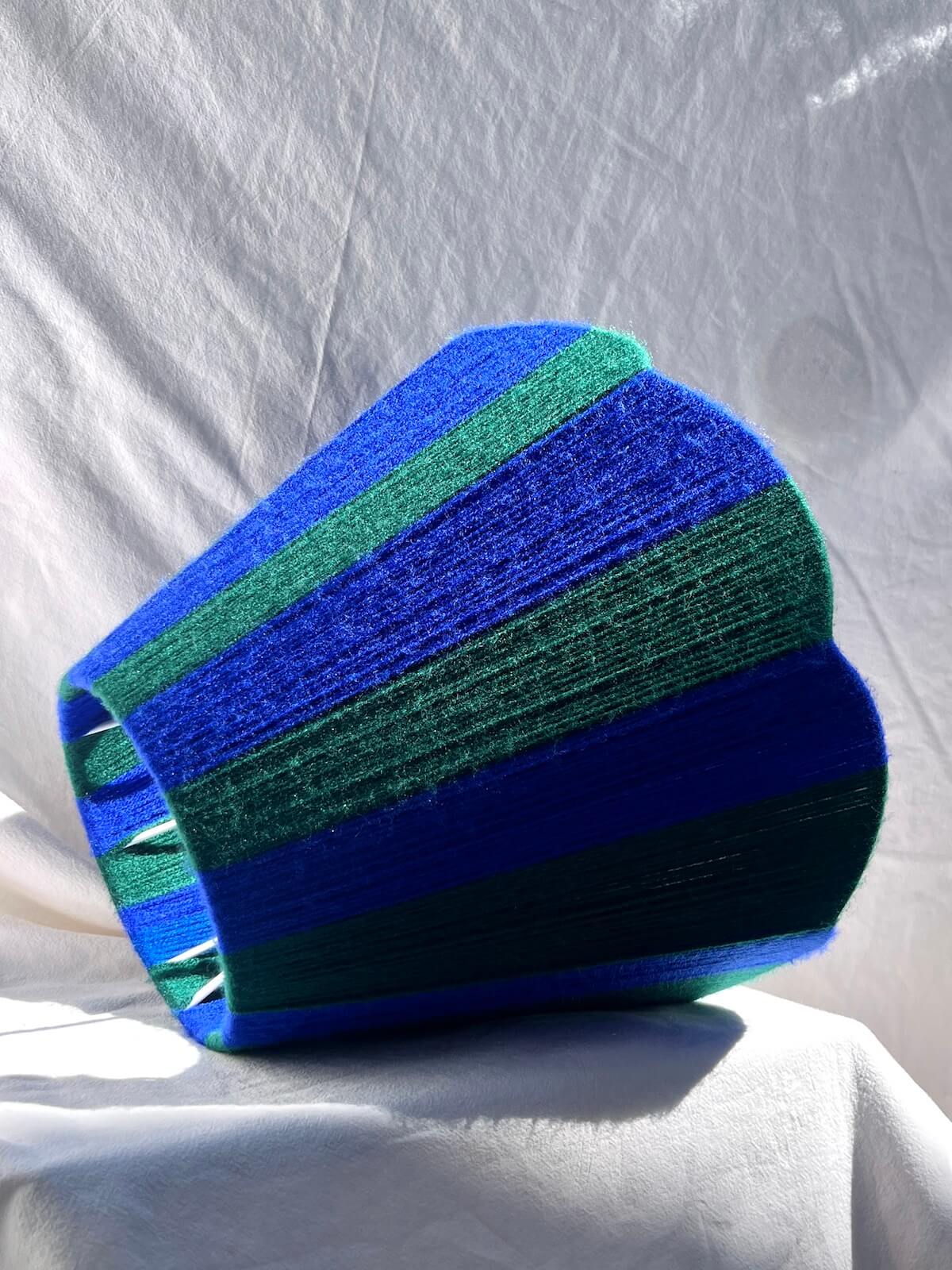 Cobalt Blue & Emerald Green Yarn Lampshade