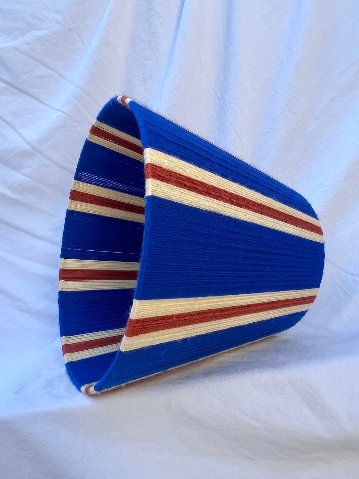 Majorelle Blue Striped Yarn Lampshade