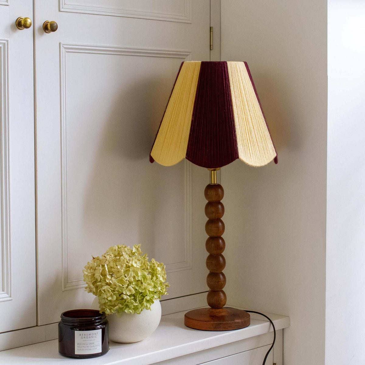 Mulberry & Buttermilk Scallop Yarn Lampshade