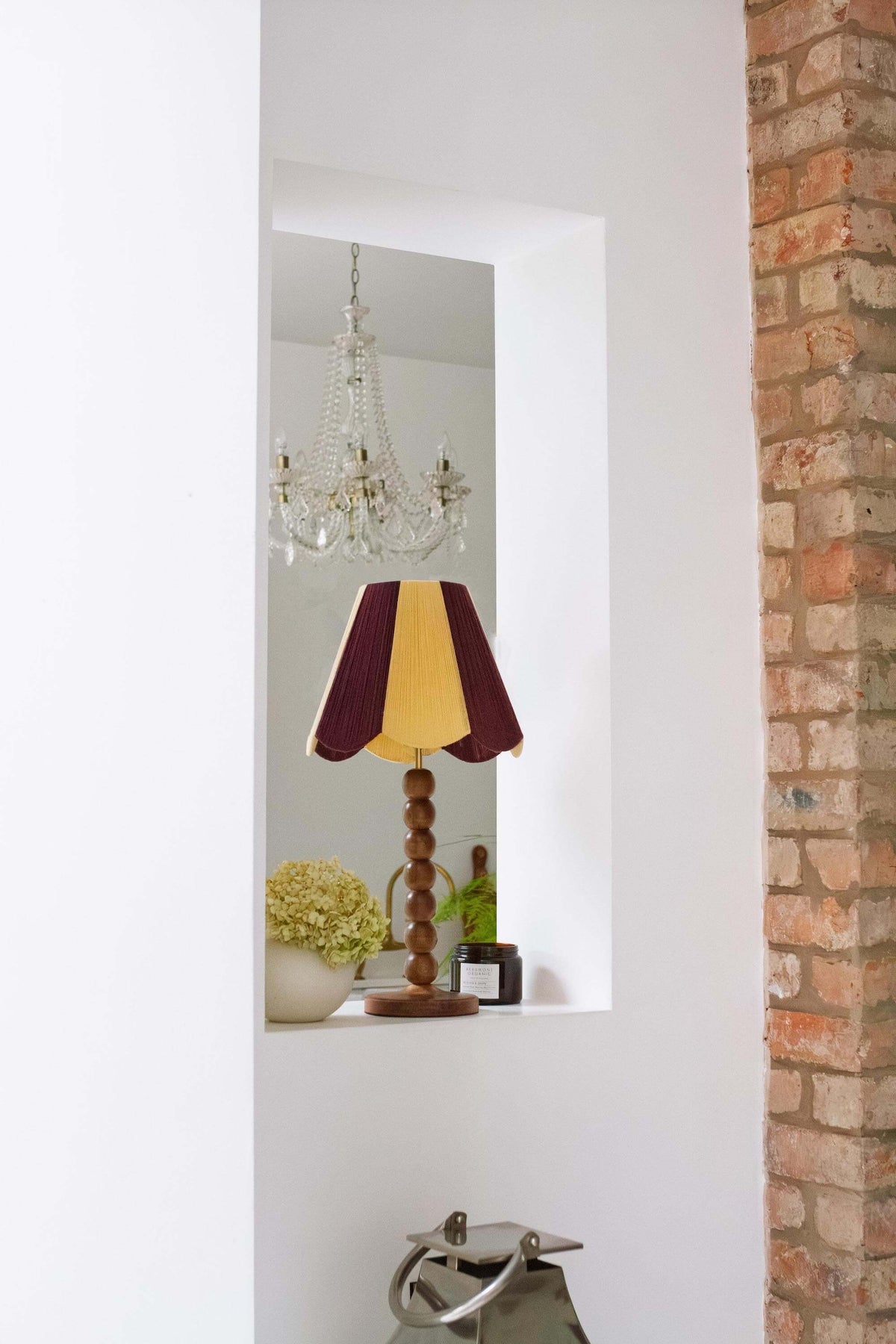 Mulberry & Buttermilk Scallop Yarn Lampshade